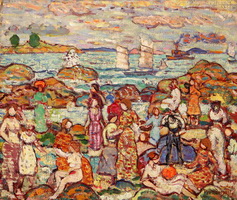 На пляже (М. Прендергаст, 1910-1913 г.)